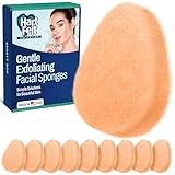 HartFelt [10 Pack] Gentle Exfoliating Facial Sponge for Face - Daily Cleansing Scrubber - Buf Dirt Away with Puf styled Reusable Face Pads for Removing Makeup, Dirt, and Dead Skin