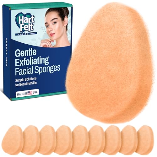 HartFelt [10 Pack] Gentle Exfoliating Facial Sponge for Face - ...