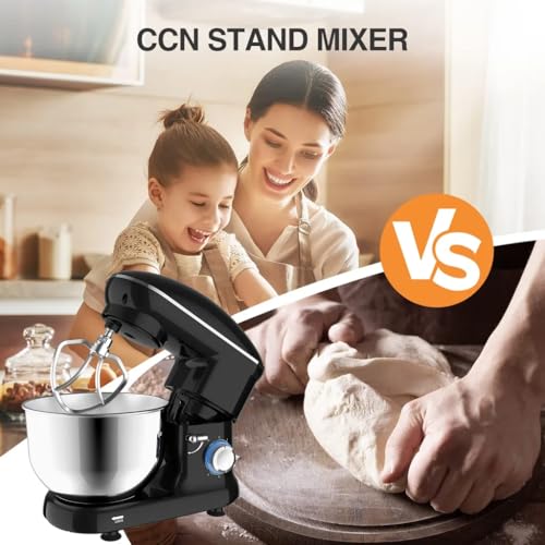 Küchenmaschine Küchenmaschine mit 5,5-Liter-Edelstahlschüssel, 1500 Watt Leistung, leise Mehrzweckvariante inklusive Metallschüssel und Metallschneebesen