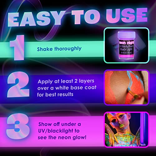 Neon Nights 4260319230437 Uv Body Paint Set | Blacklight Glow Makeup Kit thumb #4