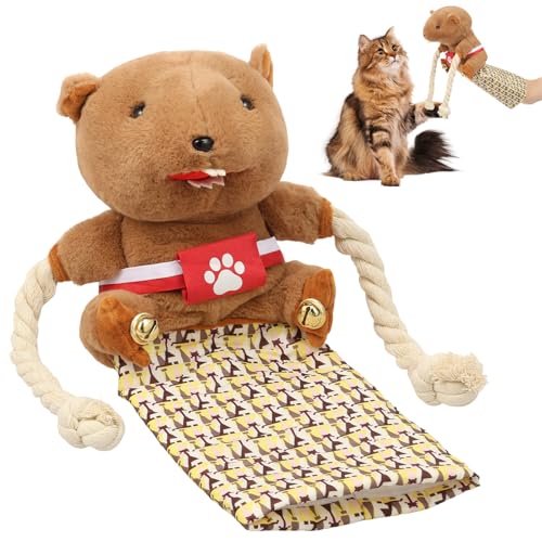 Cat Wrestling Glove Puppet Interactive Kitten Wrestling Puppet Toy with Sound Function Cats Wrestlings Puppets Soft Plush Toys for Indoor Cat Training Play