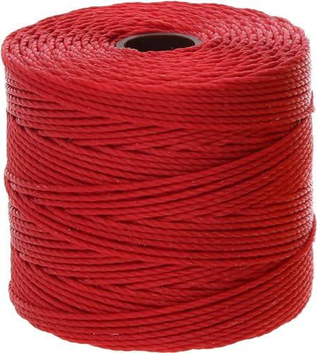 Cuerda de nailon trenzado Beadsmith, 77 yardas, n.º 18, rojo 2