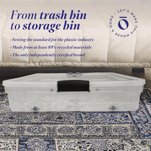 Homz 3460CLGRDC.02 Large 56 Quart Full/Queen Stackable Underbed Storage Bin thumb #6