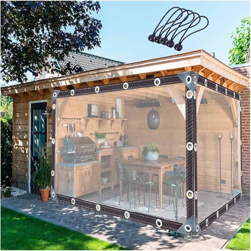 Rideau de bâche imperméable transparent 1,7 x 2,5 m pour extérieur - 2