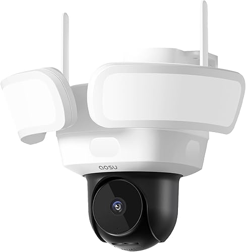 Cámara de seguridad con reflector aoSu al aire libre con cable, cámara de seguridad 3K UHD para exterior, vigilancia con cobertura de 360°,