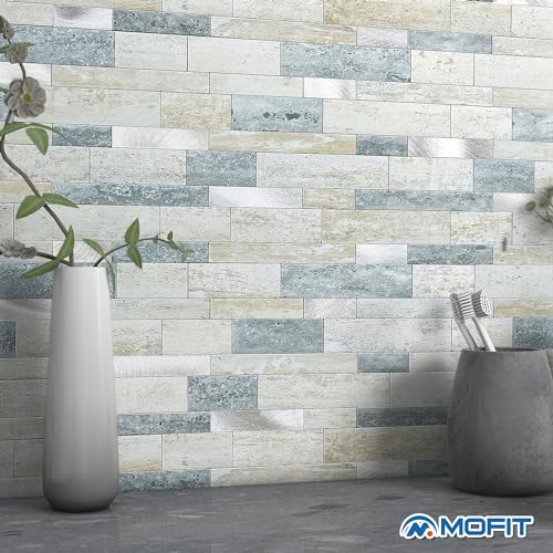 M Mofit Mofit Backsplash Tile For Kitchen Peel And Stick Stone Matte Finish,Bathroom Tiles Stickers 3D Wall Panel Linear Mosaic Marble Backsplash Waterproof thumb #2