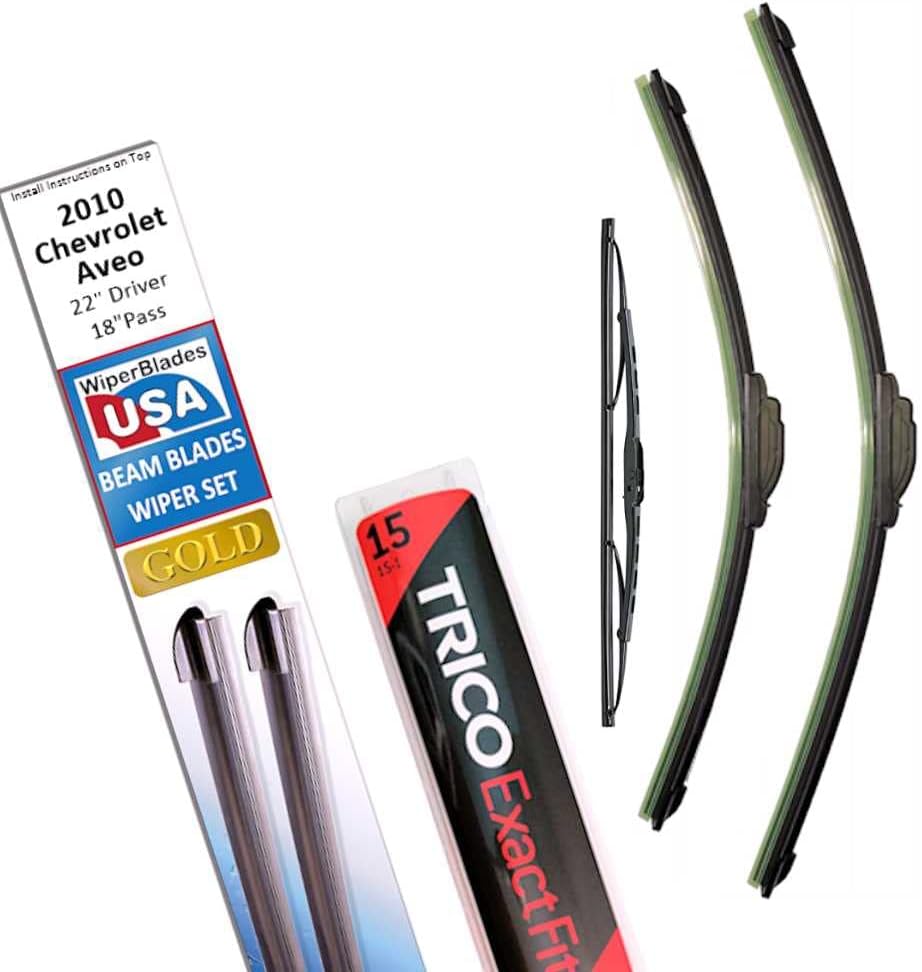 Beam Wiper Blade Set for 2010 Aveo w/Rear