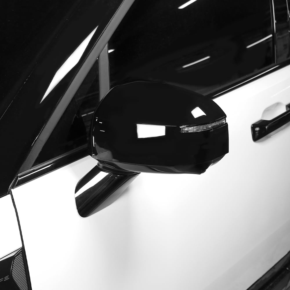 CNAURDA ABS Car Exterior Mirror Cover,Black Style Side Rearview Mirror Trim Protective Cap Set Accessories Protective Shell Compatible with Hyundai Santa FE 2024-2025 Accessories,B,Pack of 2