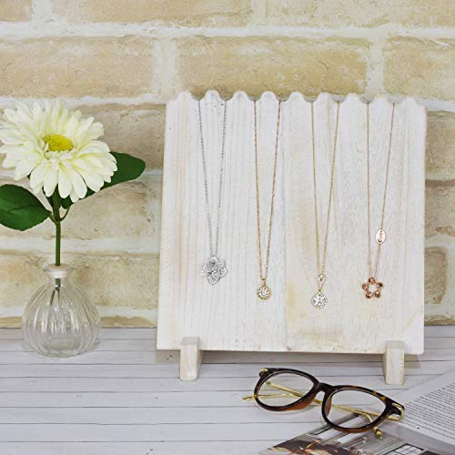 image for MOOCA Wooden Plank Necklace Holder Organizer For 8 Necklaces, Jewelry 