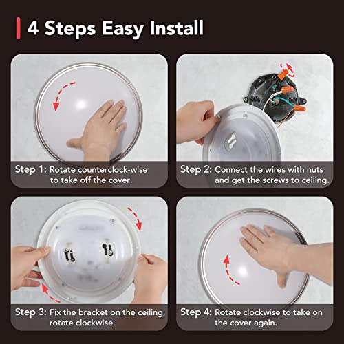 Orein 12 Inch Led Ceiling Light,18W 5Cct Brushed Nickel Flush Mount Led Light Fixture For Laundry Room Hallway Bedroom Kitchen Dimmable 2700K/3000K/3500K/4000K/5000K #TOP2