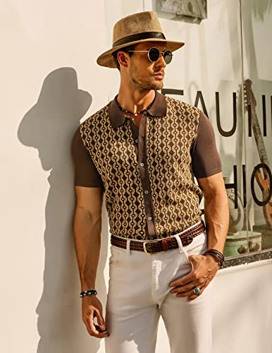 PJ PAUL JONES Men's Contrast 70s Vintage Polo Shirts Short Sleeve Knitwear4