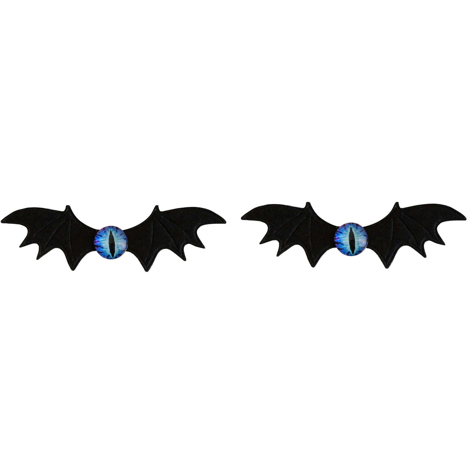SkyPOOUBat Hair Clip Large Black Bats Wing Hairpin Devil Eye Hair Clamps Hair Barrettes for Women Halloween.blue