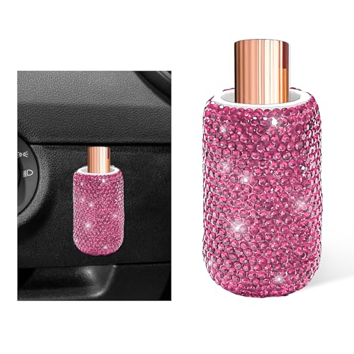 YTFRL Upright Car Chapstick Holder Sparkling Rhinestone Lip Balm Mount Vehicle Lipsticks Organizer Bling Insulating Lip Balm Holder Auto Interior Accessories for Women Girls (Pink)
