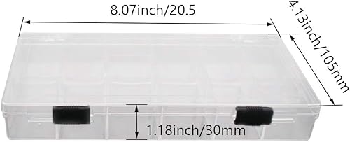 Miniatura 2 de MroMax Caja de almacenamiento de componentes PS 8.071x4.134x1.181 in contenedor organizador de plástico Rejillas fijas Cajas de herramientas para