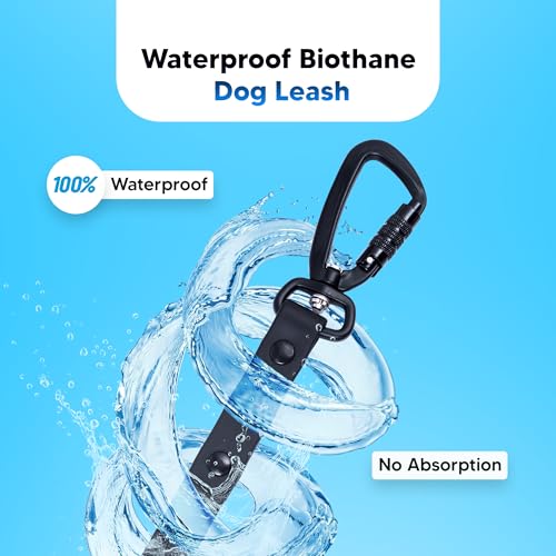 Image of Adil's Biothane Dog Leash - Waterproof Leashes for Dogs, Metal Hook, Adjustable 5ft Length Suitable for Dogs & Puppies, Ideal for Walking, Running & Training (Black)