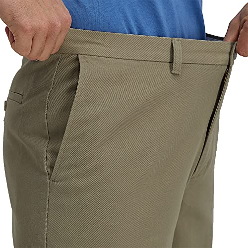 Haggar Men's Flat Front Solid Stretch Walk Short, Khaki, 36 #TOP3