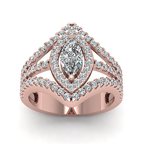 Image of Choose Your Gemstone Royal Empress Ring rose gold plated Marquise Shape Halo Engagement Rings Affordable for your Girlfriend, Wife, Partner Wedding US Size 4 to 12