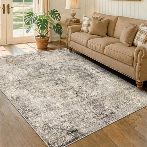 Hazo Haus 5x7 Earthy Rug for Living Room, Vintage Unique