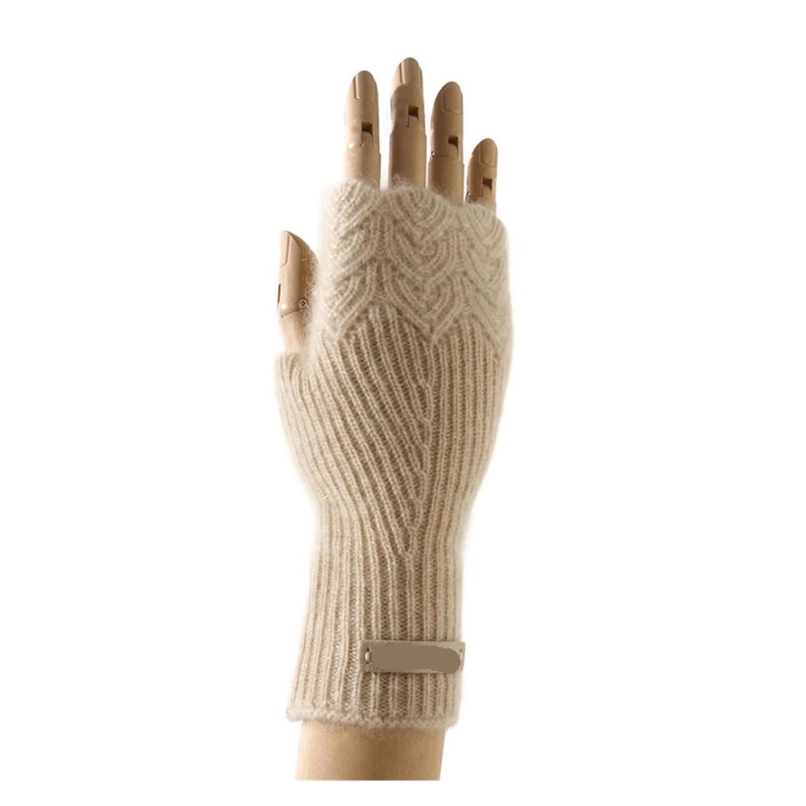 Generico Guanti Da Donna In Cashmere, Guanti Mezze Dita In Pizzo