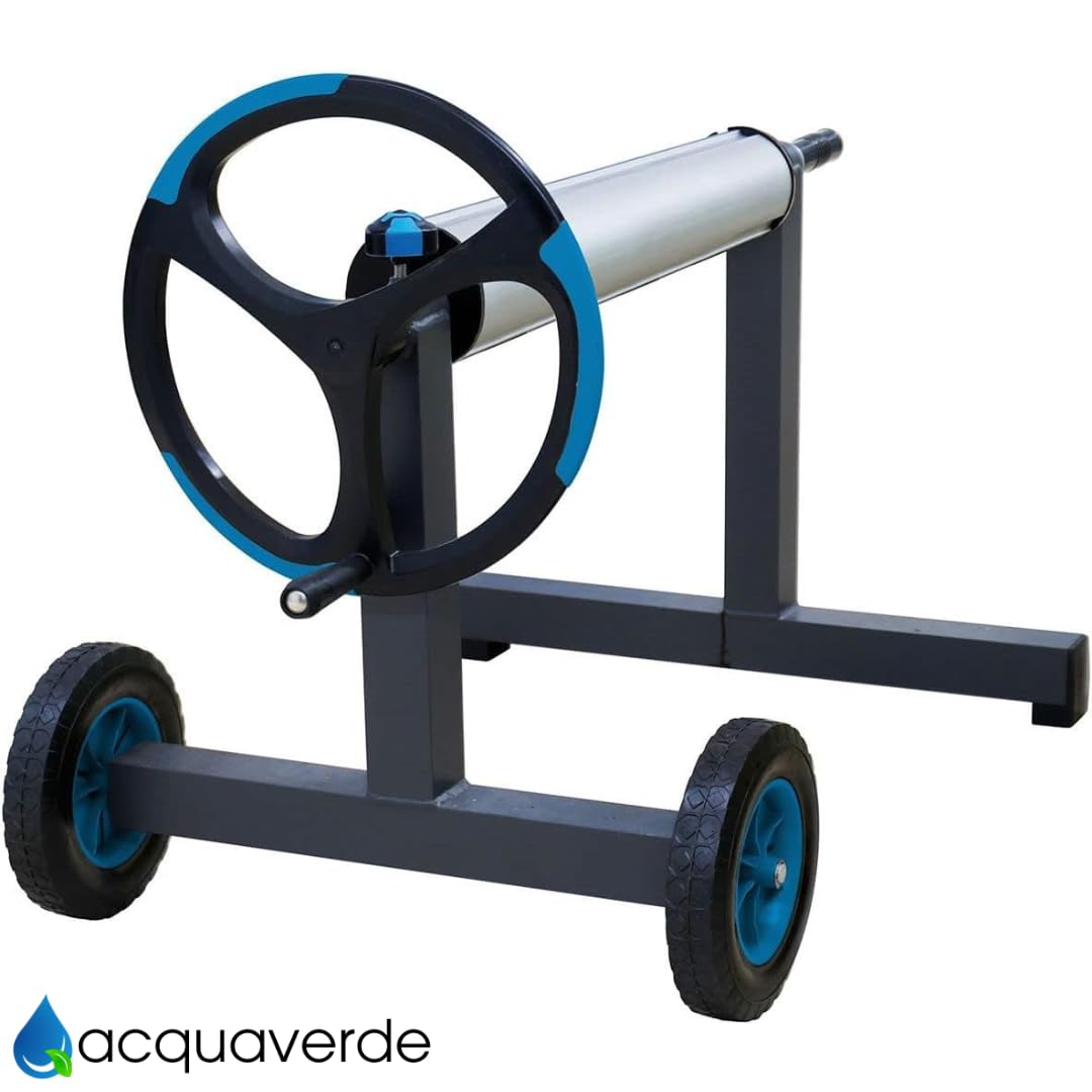 acquaverde | Rullo Avvolgitore per Telo Piscina in Alluminio | 3 Tubolari da 2,15 m Ø80mm | Adatto per Piscine da 3-5 m | Ideale per Copertura Termica o Solare