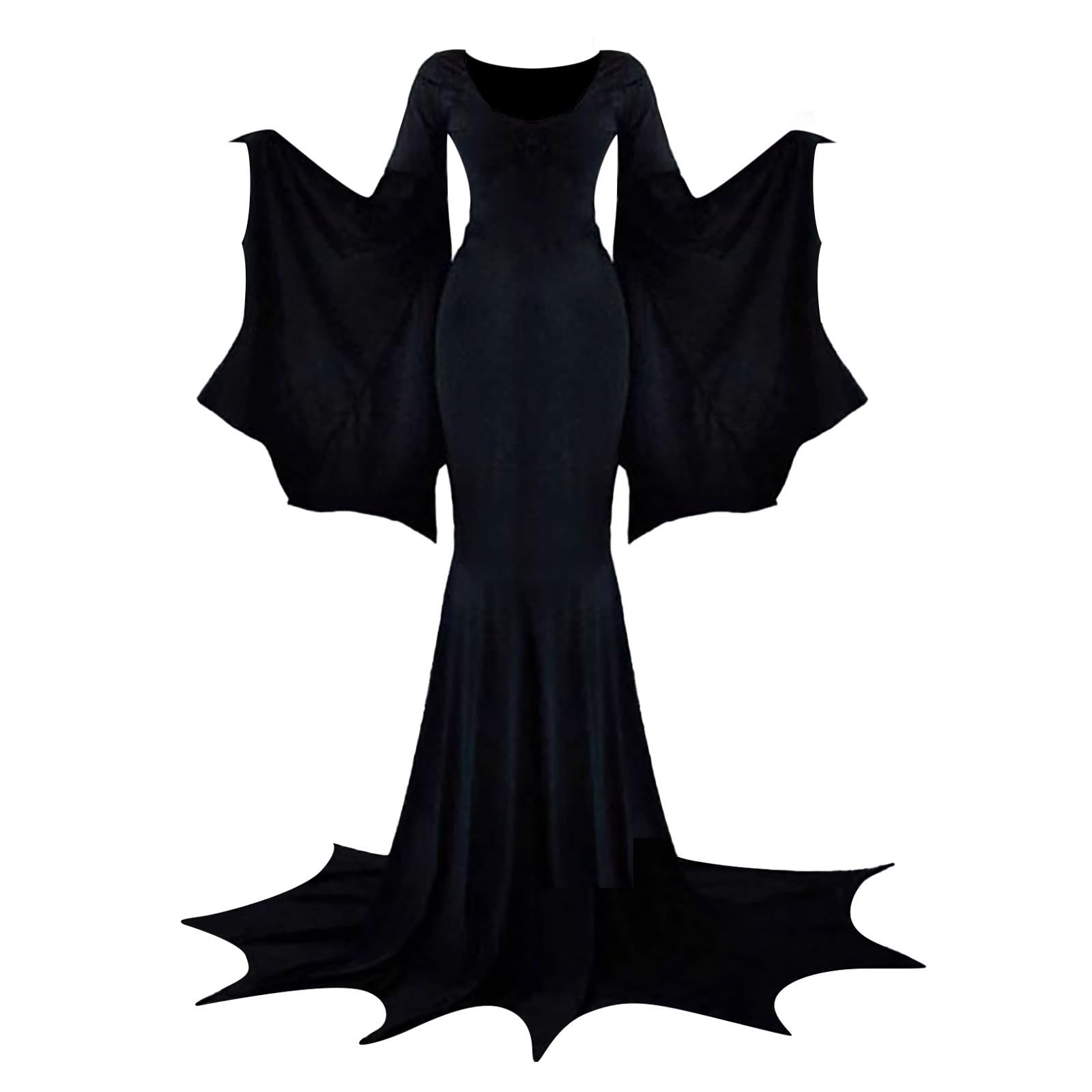 Vestido gótico de verano para mujer, hombros fríos, mangas mariposa, largo, Halloween, carnaval
