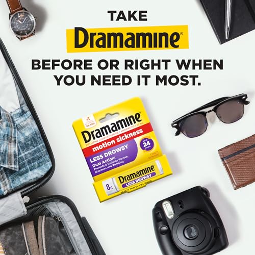 Image of Dramamine Motion Sickness Relief Less Drowsey Formula, 8 Count