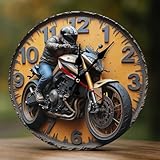 Orologio da parete decorativo a batteria, 25,4 cm, moderno, in legno, con stampa 2D, silenzioso, senza ticchettio, per soggiorno, camera da letto, ufficio, hotel, cucina, bagno