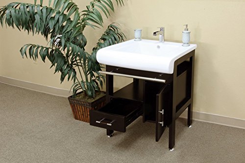 Bellaterra Home 202117B 28-Inch Single Sink Vanity, Wood, Dark Espresso #TOP6