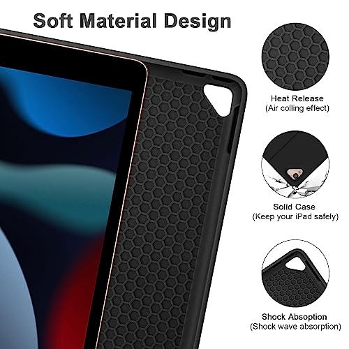 Image of Compatible for iPad 9th 8th 7th Generation Keyboard Case 10.2inch for iPad Air 3 Case with Keyboard, Bluetooth Keyboard for iPad Pro 10.5 3rd Gen), Slim Leather Cover for iPad 2021 /2020 /2019 Black