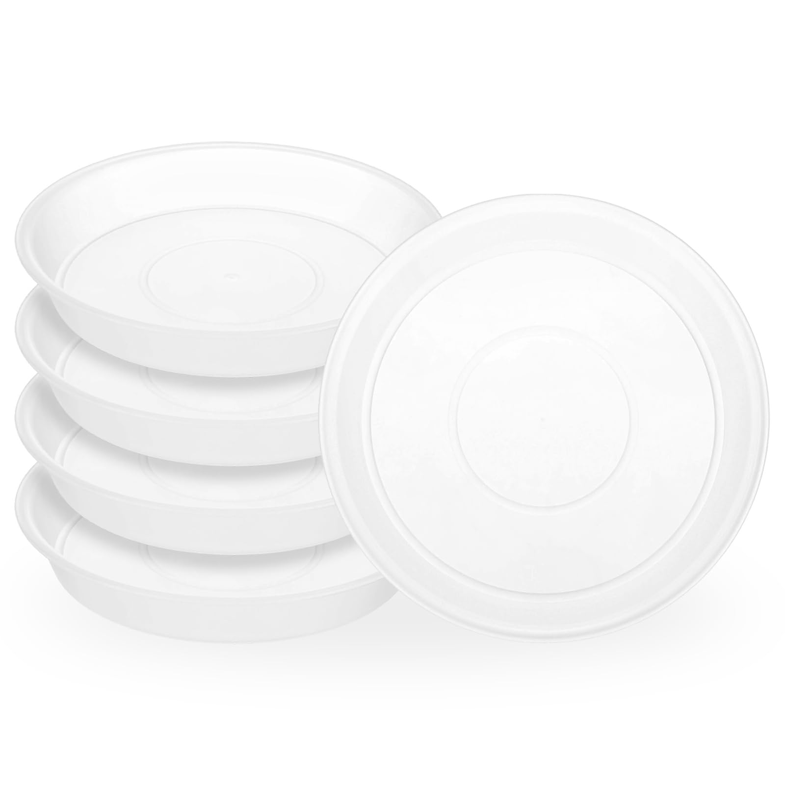 M METERXITY 5-Pack Plant Saucers 6 inch ID 7 inch OD Plastic, Clear