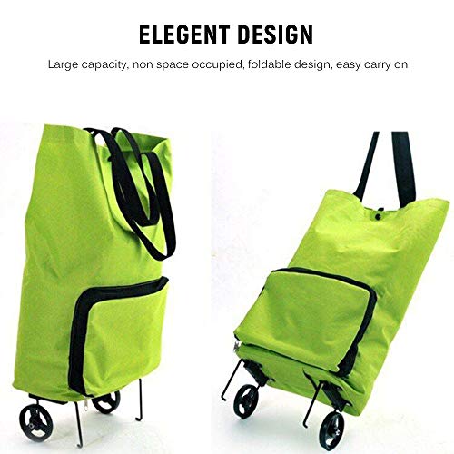 Carrinho de Compras de Tecido, Dobrável com Rodas, Reútilizavél