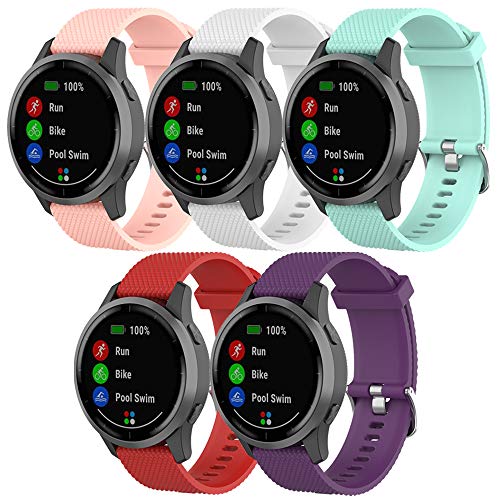 QGHXO Band for Garmin Vivoactive 4, Soft Silicone Replacement Watch Band for Garmin Vivoactive 4 GPS Smartwatch (No Tracker, Replacement Bands Only)