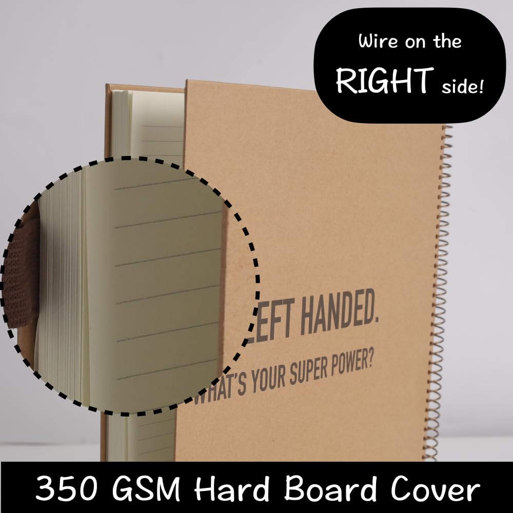 Urby Left Handed Notebooks College Ruled, 160 Pages 1 Subject, Hard Cover, Size 8.5" X 5.7" - Image 3