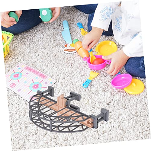 Pont pour train miniature UKCOCO accessoire rail bois - 5