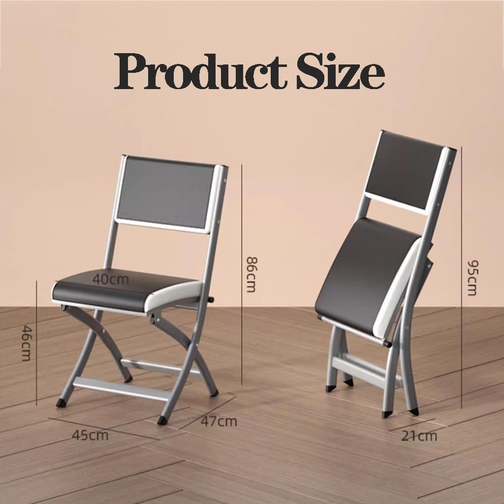 DFEDHF Premium Metal Folding Chair: Padded, Foldable, and Stylish – Perfect for Office, Kitchen, or Living Room