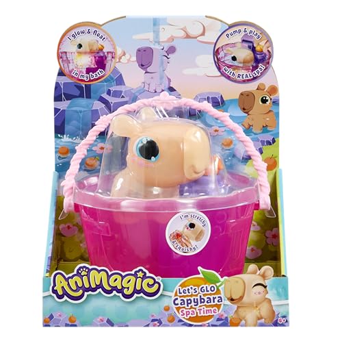 Animagic Let's Glo Capybara Spa Time | Squishy Stretchy Water Toy Floats and Glows | Ages 4+