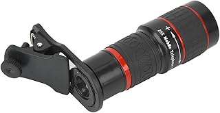 Lente Zoom para câmera de celular, lente de zoom para iPhone 11, lente e acessórios para celular, lente teleobjetiva com zoom de 20x longo foco com clipe para smartphone, tablet, PC, preto