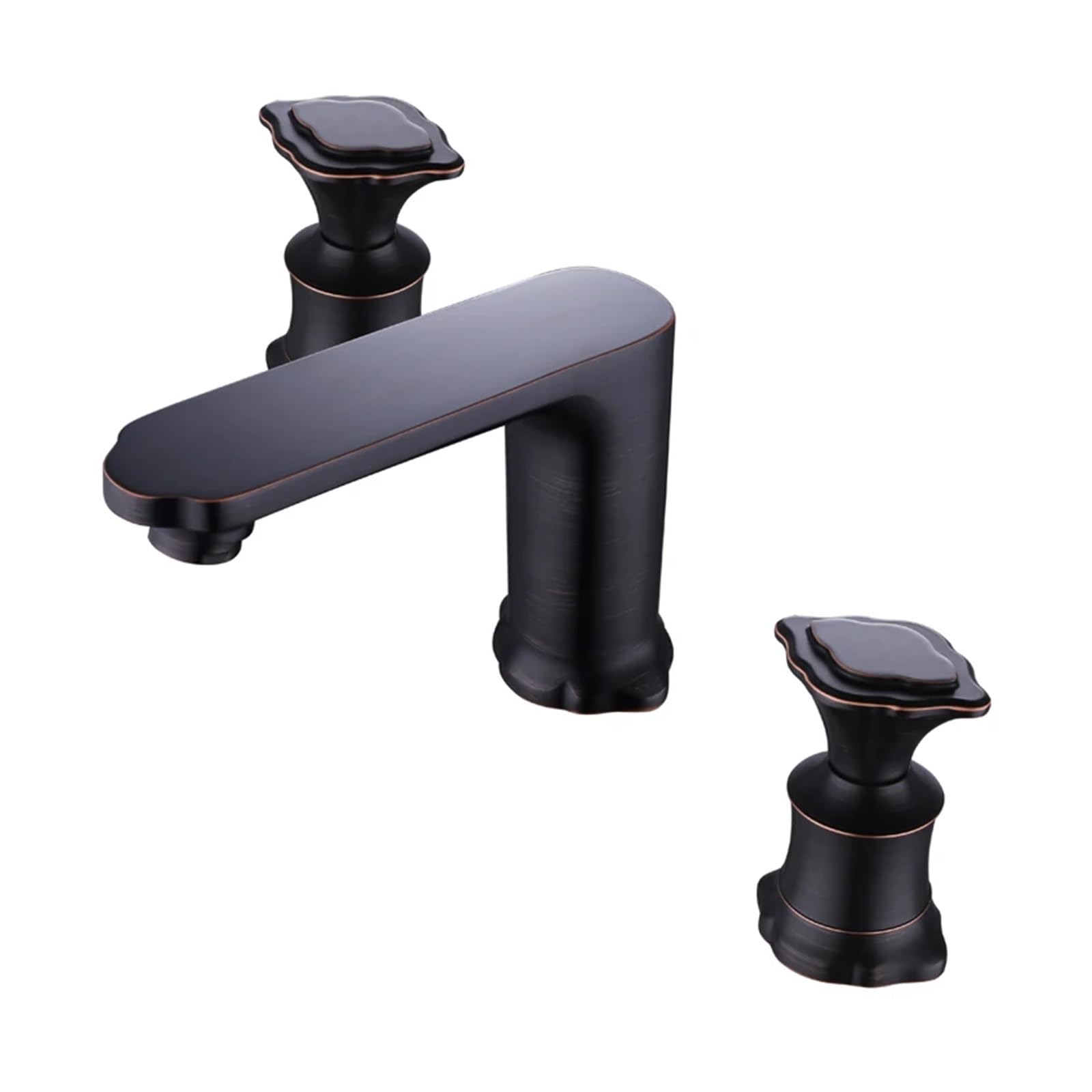 Grifo de latón para lavabo de baño de tres orificios mezclador de agua fría y caliente