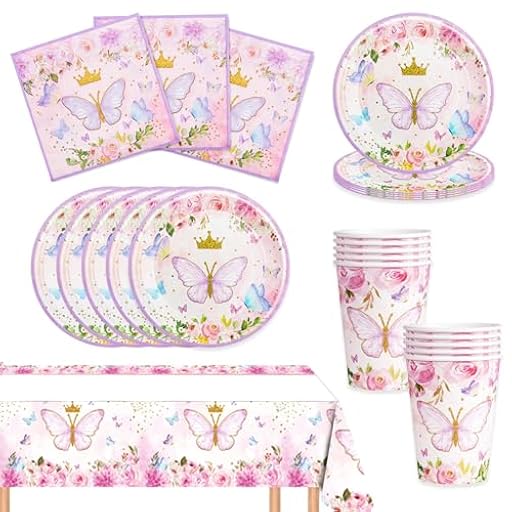 Bikasun Vajilla de Fiesta Temas Mariposa Cumpleaños Decoracion de Fiesta Kit Incluye Papel Platos Servilletas Manteles Cubiertos para Cumpleaños Infantiles Baby Shower Compromiso 10 Invitado | Ya disponible en tu tienda friki favorita! En mundofriki.es! Bikasun Vajilla de Fiesta Temas Mariposa Cumpleaños Decoracion de Fiesta Kit Incluye Papel Platos Servilletas Manteles Cubiertos para Cumpleaños Infantiles Baby Shower Compromiso 10 Invitado | Ya disponible en tu tienda friki favorita! En mundofriki.es!