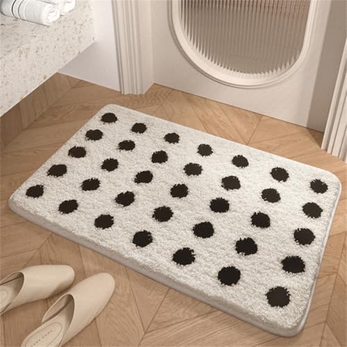Tapis de salle de bain à carreaux lavable en machine pour sol sec - 3