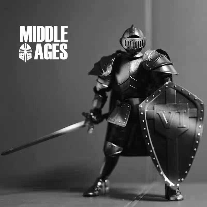 Medieval Action Figures,Knight Armor Action Figure,Multi-Jointed Movable Robot Mannequin T13,Dummy 13 Action Figure(Assembly Required) (B-Silver)