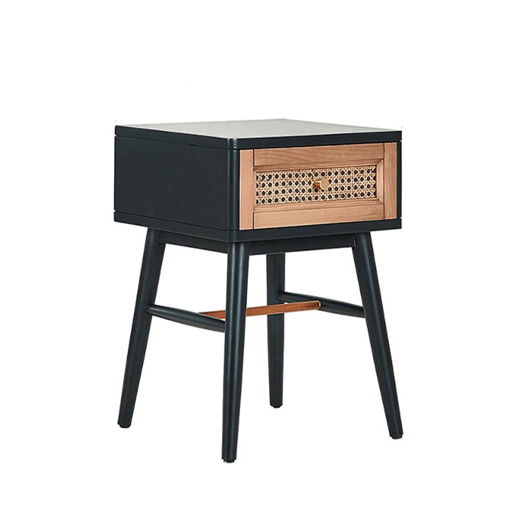 Table de chevet noire chambre simple et meuble d'appoint rétro de salon