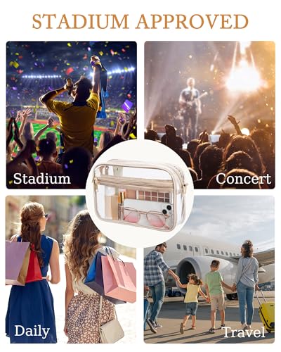 FANGSUN Clear Crossbody Bag Stadium Approved, Clear Purse for Women, Large Transparent Shoulder Bag for Concert, Sports, Events - Thumbnail 7