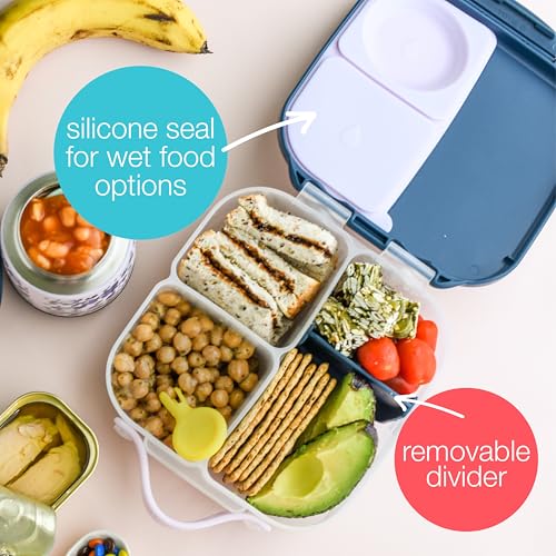 Image of b.box Mini Lunch Box Kids | 4.25 Cup Leak Proof Bento Box for Kids Ages 3+ | 3 Compartment Snack Containers, School Lunch Container, Dishwasher Safe, BPA-Free, PFAS-Free - Lemon Twist