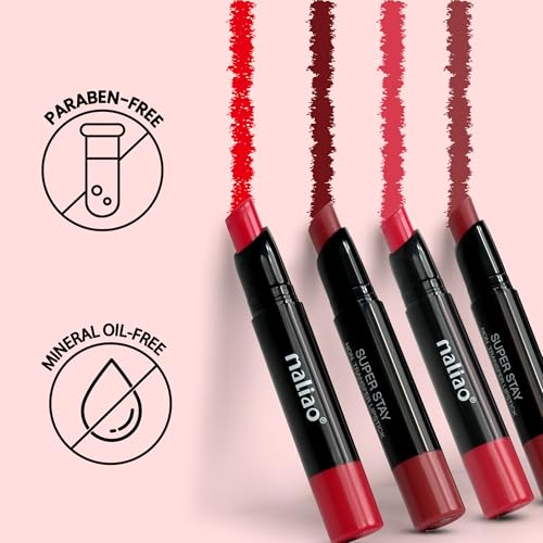 Image of Maliao Super Stay No Transfer Lipstick | Long Lasting Matte Finish | Waterproof & Smudge-Proof Formula | High Pigment Color | Lightweight & Comfortable Wear | Rouge Red, 3.8g