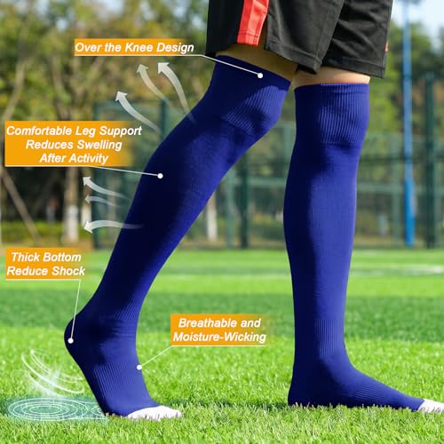 Image of XZQTIVE Baseball Socks and Belt Combo,Over the Knee Softball Socks and Belt,Knee High Football Socks for Kids Youth Adults