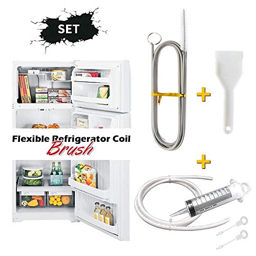 Abflusslochentferner für Kühlschrank mit Reinigungsbürste Set, Abflussloch-Entferner, Flaschenbürste, Benutzt für Kühlschrank, Rohr und Spüle（Artefakt