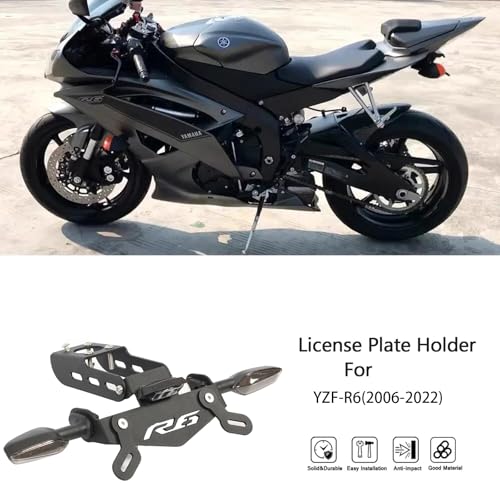 Image of Tail Tidy Kit for YZF-R6 2006-2022 Fender Eliminator Kit equipped Foldable License Plate Holder, License Plate Light, PLUG&PLAY Turn Signal Lights (Foldable)