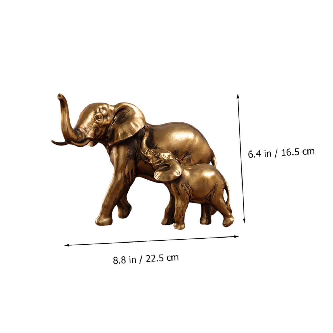 ABOOFAN Adorno de Elefante de Resina Café, Figura Creativa para Escritorio | 1 Pieza, Acabado de Color Natural, para Estudio y Oficina, Diseño Fino Forma de Elefante