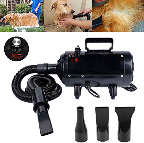 Tierpflege-Haartrockner mit 3 Düsen Hochgeschwindigkeits-Wärmestrahler Stufenlose Geschwindigkeit 2,5 m Flexibler Schlauch